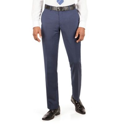 Ben Sherman Blue tonal check slim fit kings suit trouser